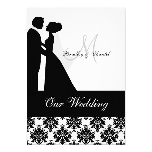 Black and White Wedding Couple Wedding Invitation