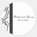Black and White Wedding Envelope Seal Stickers
