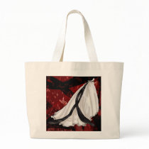 Black and White Wedding Gown Tote Bags