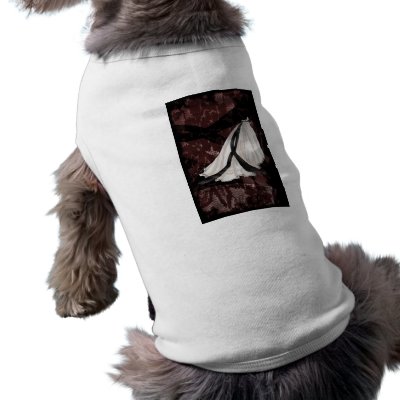 Black and White Wedding Gown Dog Tee Shirt by thedustyphoenix