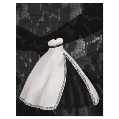 Black and White Wedding Gown