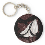 Black and White Wedding Gown Key Chain