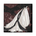 Black and White Wedding Gown Fridge Magnets