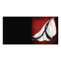 Black and White Wedding Gown Photo Card Template