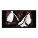 Black and White Wedding Gown Customized Photo Card