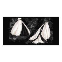 Black and White Wedding Gown Photo Card Template