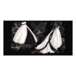 Black and White Wedding Gown Photo Card Template