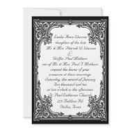 Black and White Wedding Invitation invitation