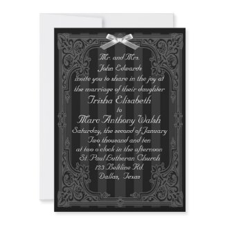 Black and White Wedding Invitation invitation