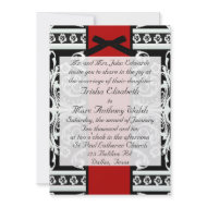 Black and White Wedding Invitation invitation