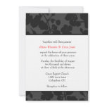 Black and white wedding invitation - floral