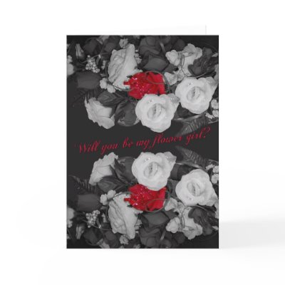 Black and white wedding invitation for flower girl card by moonlake Black and white wedding invitation for flower girl card by moonlake