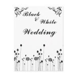 black and white wedding invitation postcards