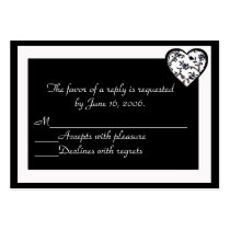 Black and White Wedding Invitation Response Card business cards