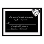 Black and White Wedding Invitation Response Card business cards