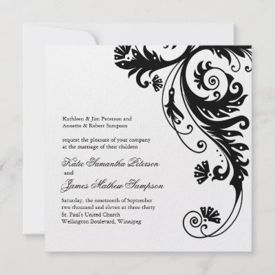 Black and White Wedding Invitations by colourfuldesigns