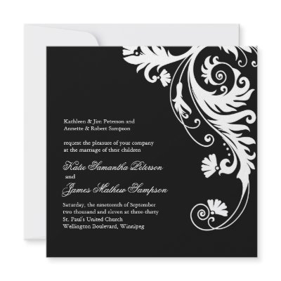 Black and White Wedding Invitations