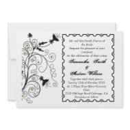 Black and white wedding invite invitation
