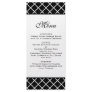 Black and White Wedding Menu Rack Cards