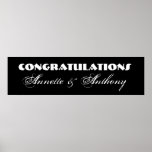 Black and White Wedding or Engagement Banner Poster