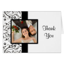 Black and White Wedding Photo Thank You Cards cards