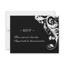 Black and White Wedding Reply Cards Invitation