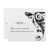 Black and White Wedding Reply Cards Custom Announcements
