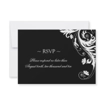 Black and White Wedding Reply Cards Personalized Invitations
