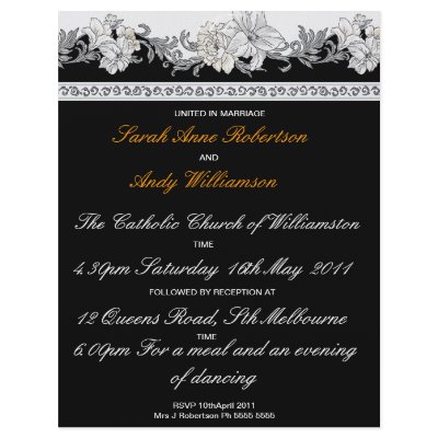 Black and white wedding set (Invitation) Letterhead by Ezycardz
