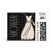 Black and white wedding shower postage by aslentz Black and white wedding shower postage