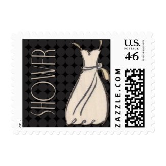 Black and White Wedding Shower Postage