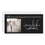 Black and White Wedding Thank You Monogram Cards photo cards
