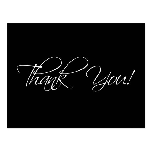 Black and White Wedding Thank You Postcards Zazzle