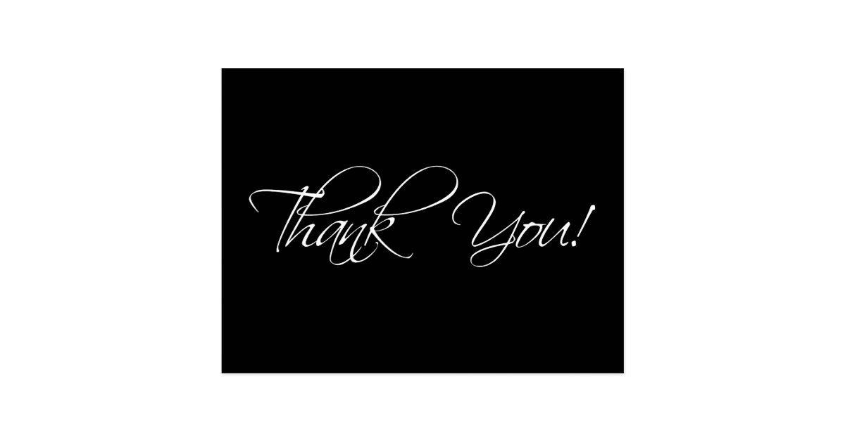 Black and White Wedding Thank You Postcards Zazzle