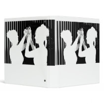 Black and white wedding veil by bride &bridesmaid 3 ring binders