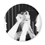 Black and white wedding veil by bride &amp;bridesmaid magnet