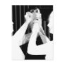 Black and white wedding veil by bride &bridesmaid postcards