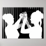 Black and white wedding veil by bride &bridesmaid poster