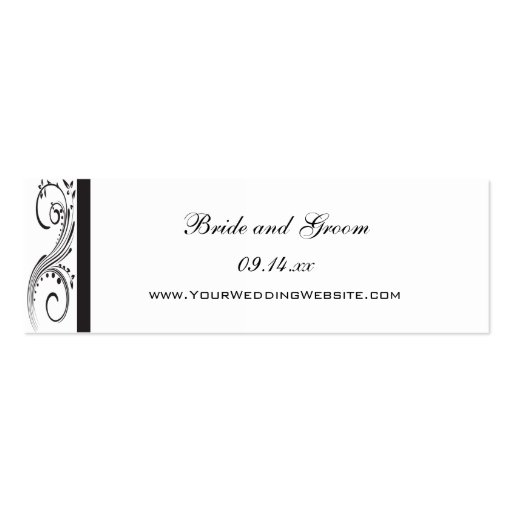 Black and White Wedding Website Business Cards (front side)