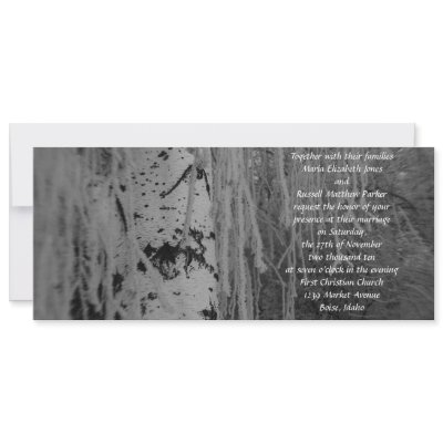 Black and White Weeping Birch Wedding Custom Invitations by ChristyWyoming