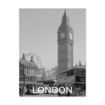 Black and white Westminster London postcard