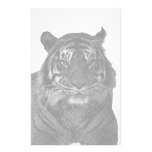 Black and White Wild Tiger Stationery