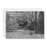 Black and White Winter Bench Wedding Custom Invite