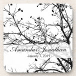 Black and White Winter Tree Coasters