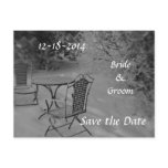 Black and White Winter Wedding Save the Date Postcards
