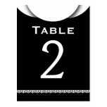 Black and White with Lace Accent V02 Table Number Post Card