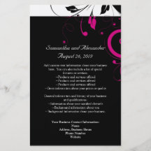 Black and White with Magenta Swirl Accent Custom Flyer