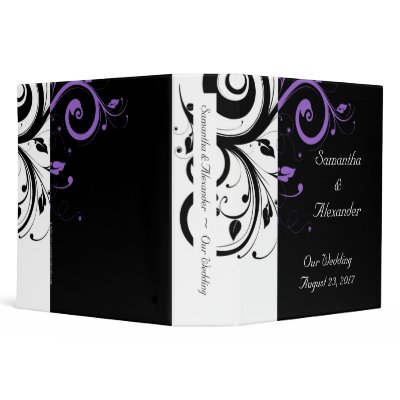 Black and White with Purple Swirl Accent Binders by CustomInvites