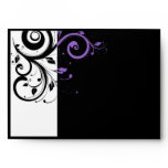 Black and White with Purple Swirl Accent Envelopes