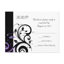 Black and White with Purple Swirl Accent Postcard